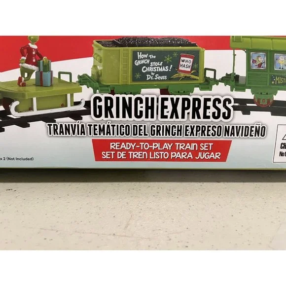 Dr. Seuss The Grinch Christmas Holiday Express Train Play Set 12pc Damaged Box - Picture 7 of 11